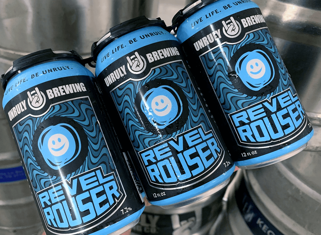 A six-pack of Revel Rouser from Unruly Brewing