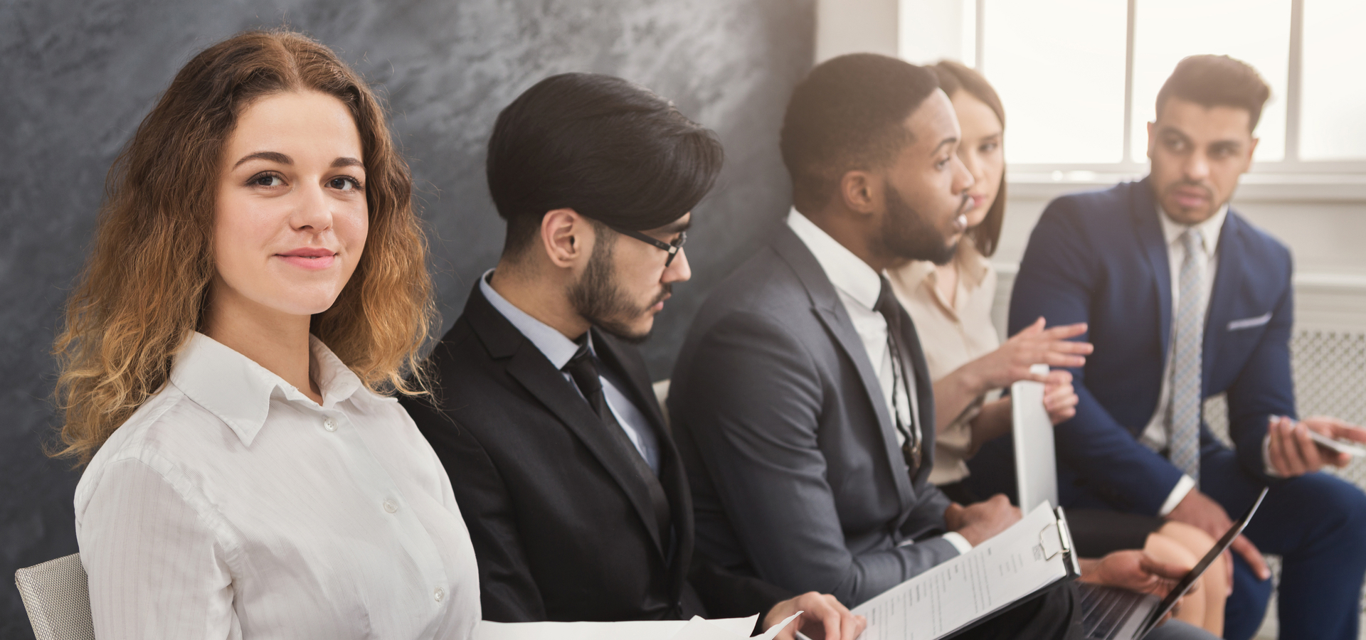 Businesspeople chatting