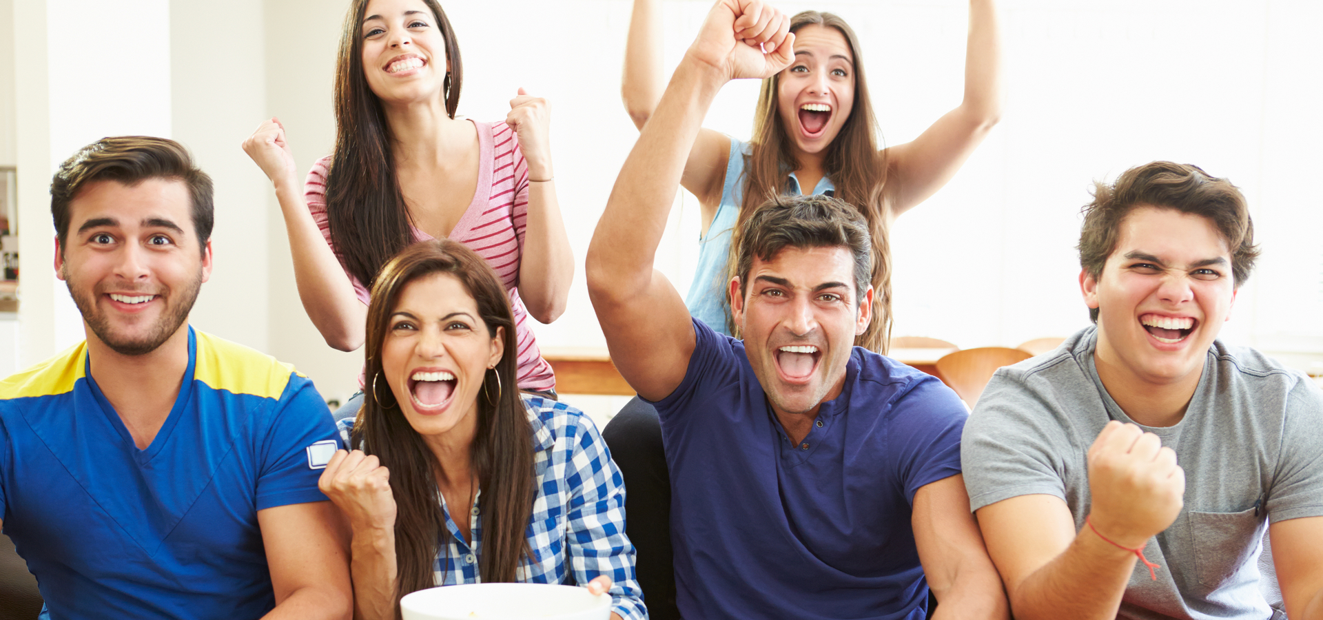 Superbowl fans cheering