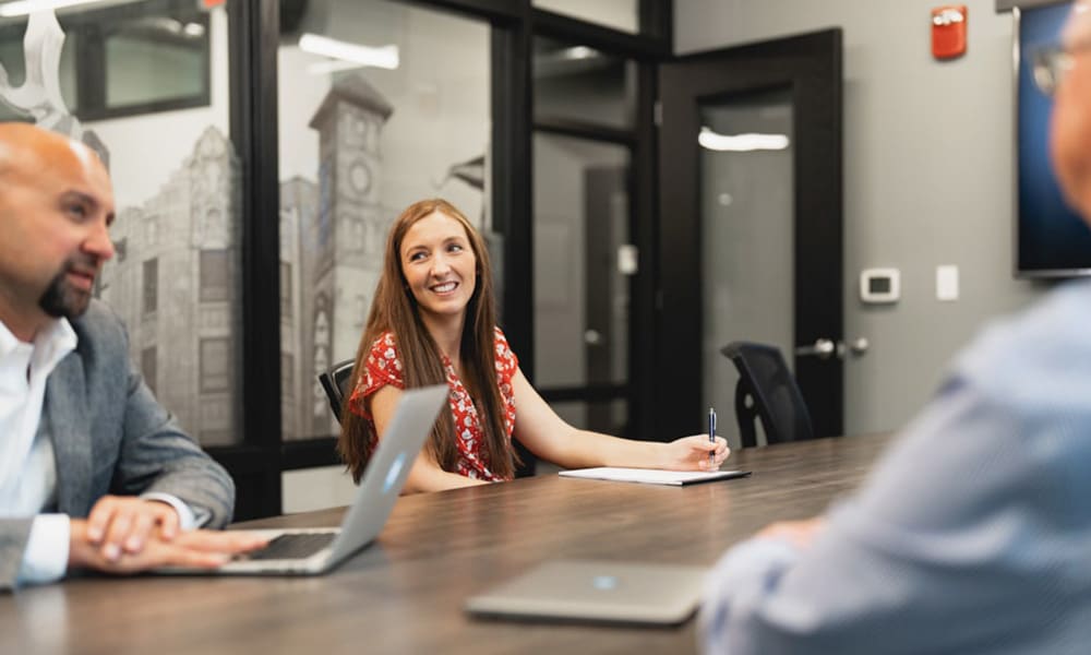 Kayla Slager - Account Manager meeting in the Revel conference room