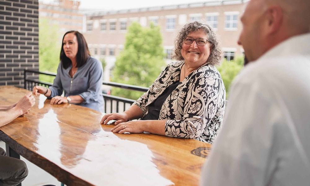 Tracey Piasecki and Tina Versaw on Revel balcony