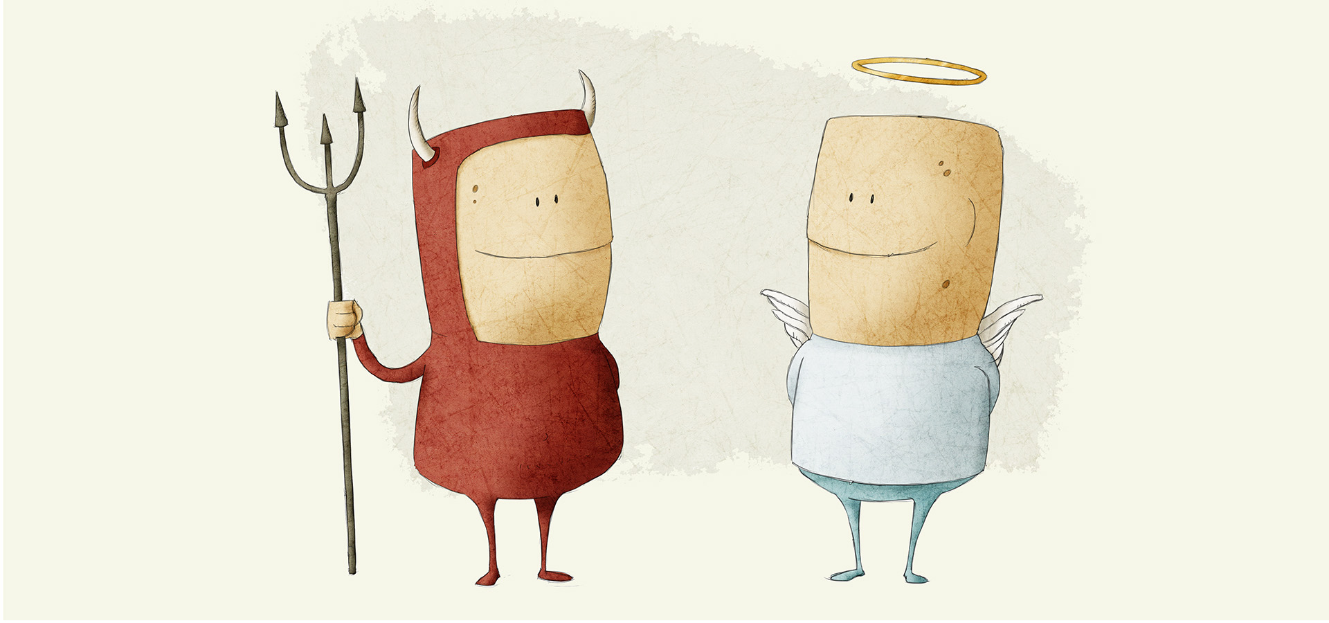 Angel and Devil illustrations