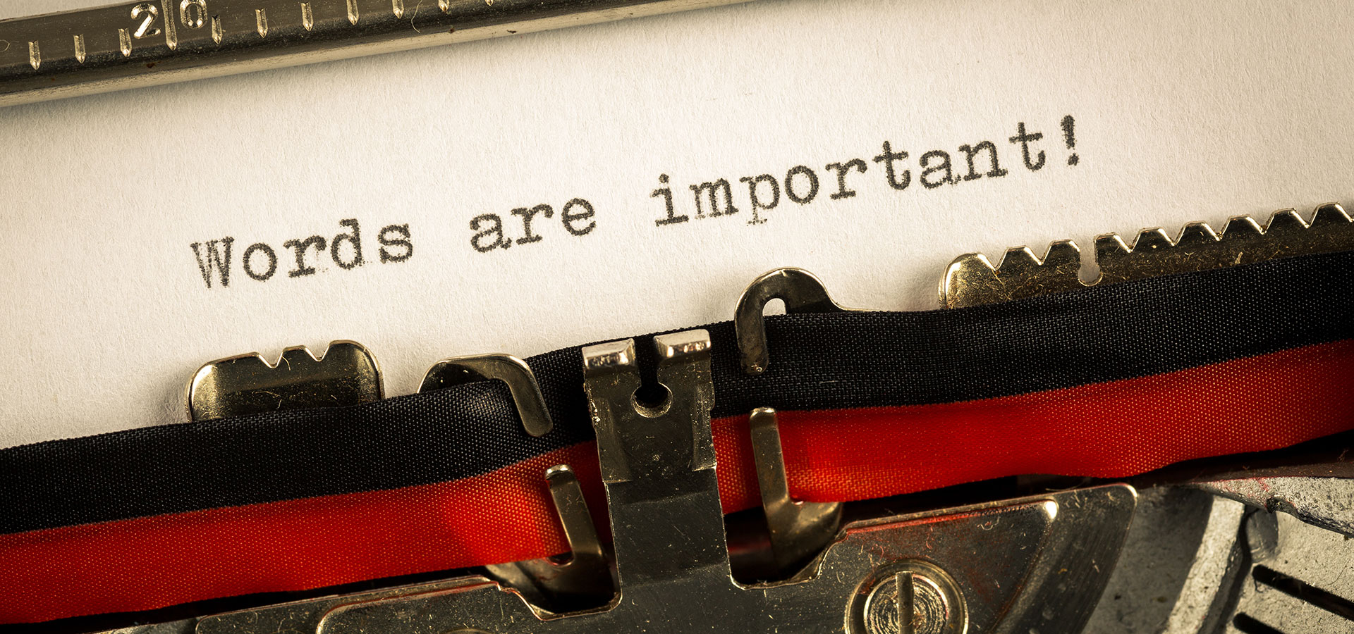 Words are important typed on a typewriter