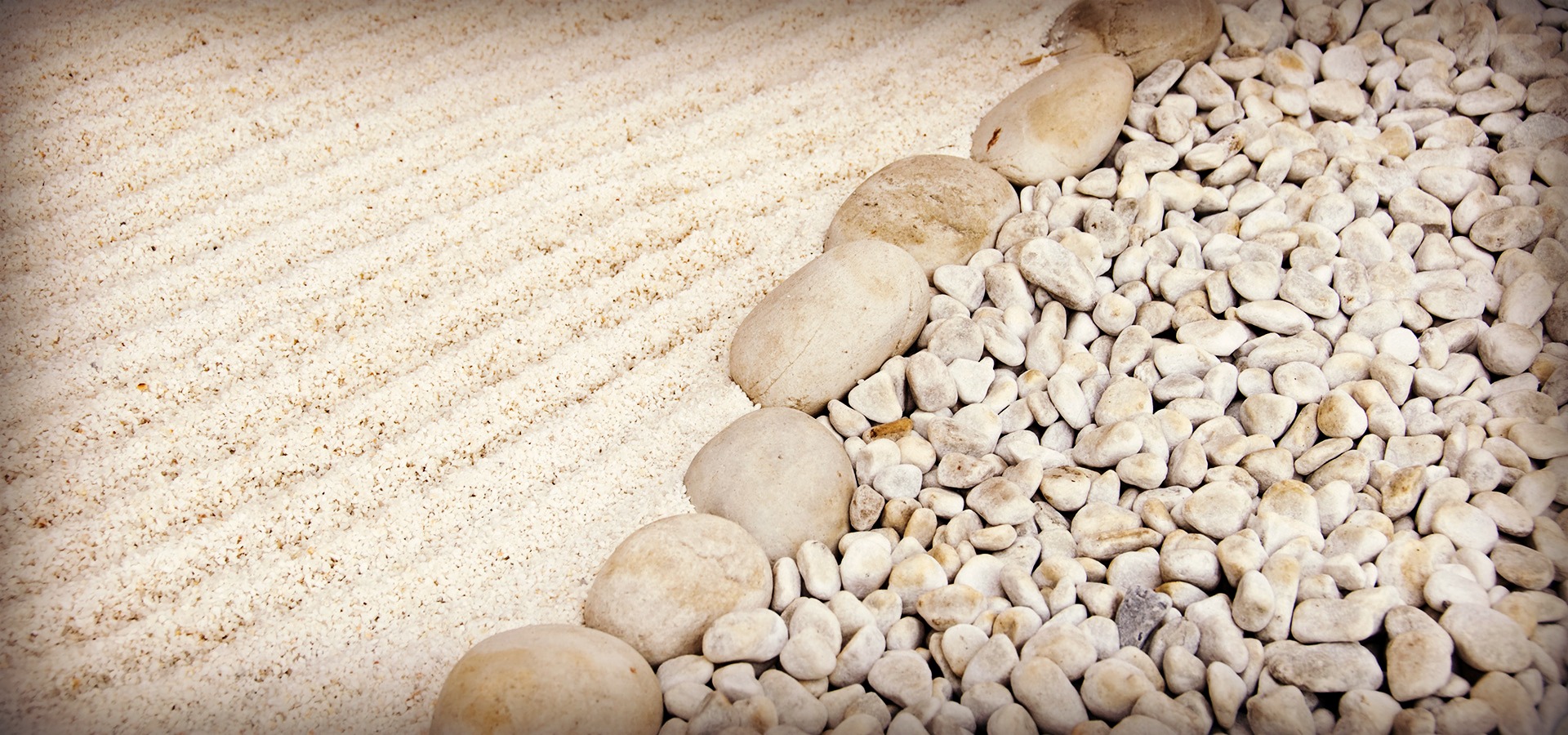 Japanese sand and stone garden